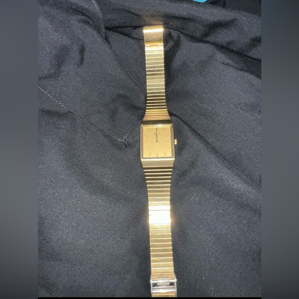 Not Working Men's Vintage Seiko 6530-5420 Gold Tank Quartz Watch